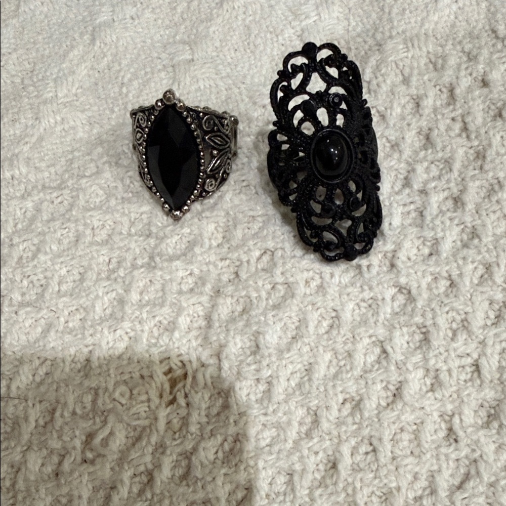 Elegant Black Statement Rings